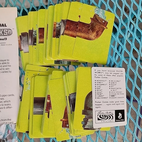 Vintage 1972 Water Works Parker Brothers Leaky Pipe Card Game - Picture 4 of 8